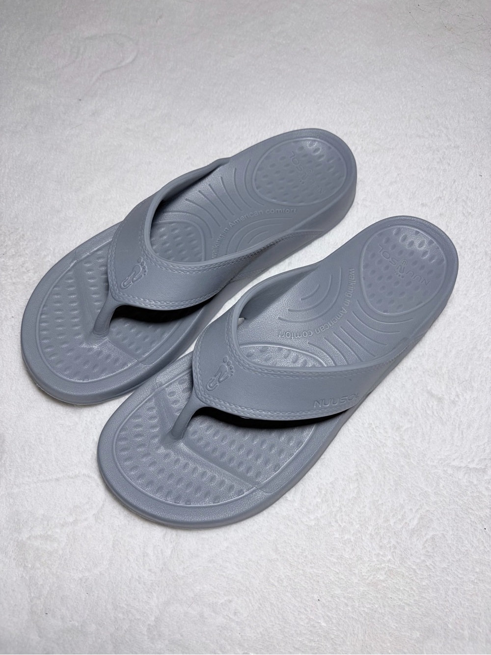 NUUSOL Unisex Gray Foam Flip Flop Sandals Sz M9‎ - W10